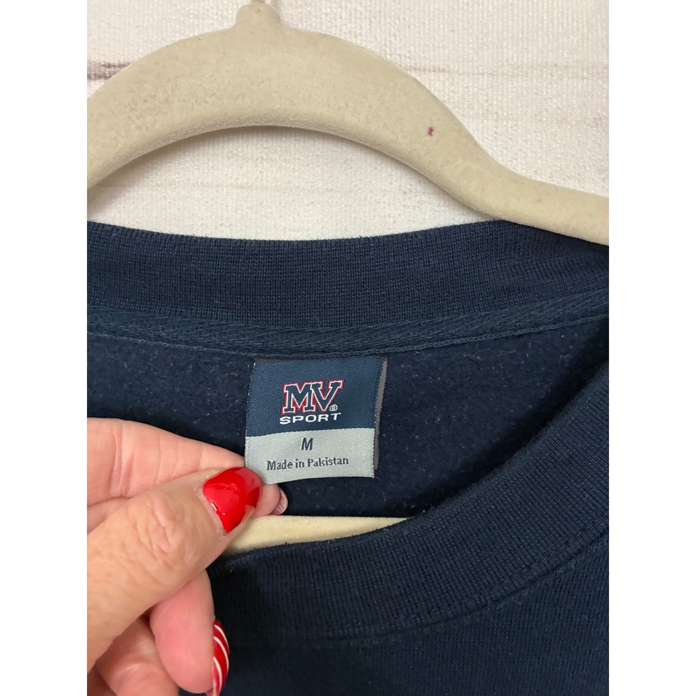 MV Sport Trine University Crewneck Sweatshirt Mens Medium Navy Blue Collegiate - Picture 5 of 6